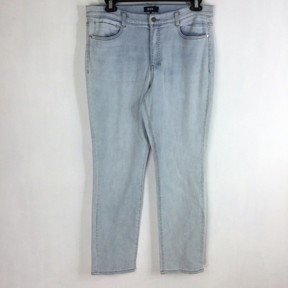 DKNY Solid Straight Leg Jeans Denim Light Blue - Picture 1 of 7